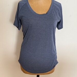 Patagonia sz XS Capilene Cool Trail Heathered Blue grey Short Sleeve Tee VGUC